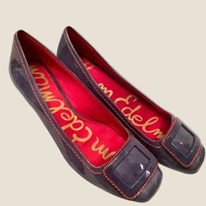 NWOB Women's Sam Edleman Patent Leather Casey Flats Blue Loafer Size 10M